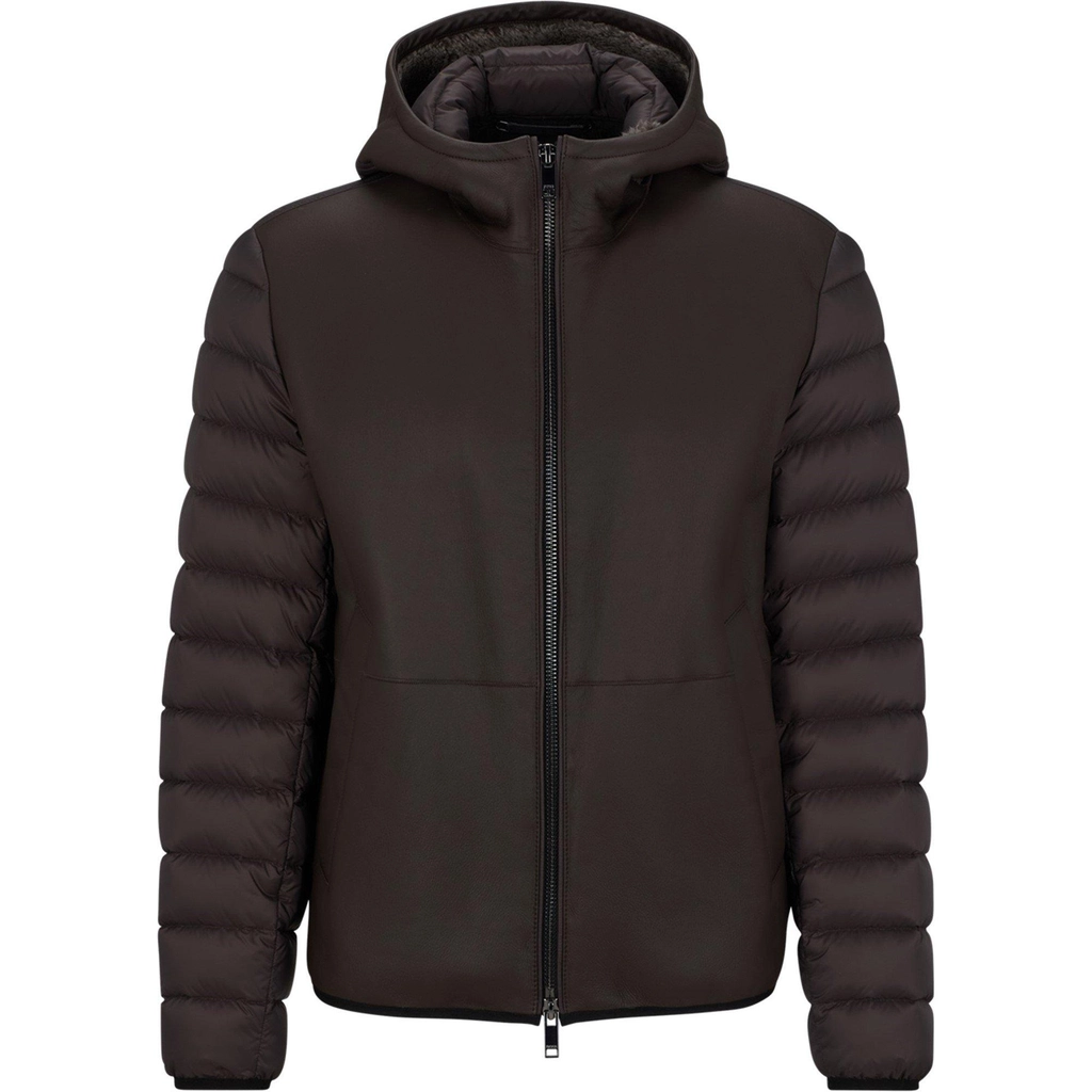 Hugo Boss Mixed Material Down Jacket - Brown 205